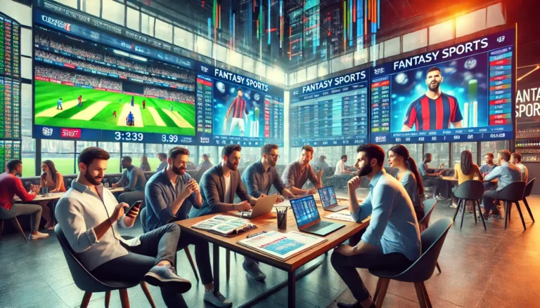 people sitting playing fantasy sports